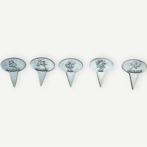 Set of 5 Culinary Herb Garden Labeled Plant Markers. NEW.